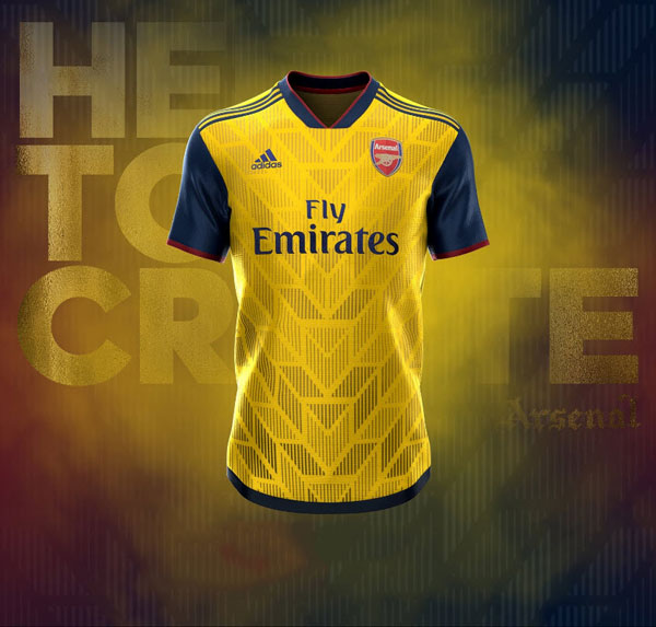 Mẫu áo bóng đá sân khách Arsenal 2019-20