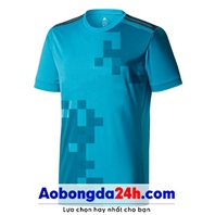 Áo Real Madrid không logo 2018 sân khách xanh (mẫu 3)