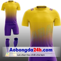 Áo bóng đá Không Logo All Black Vàng Tím