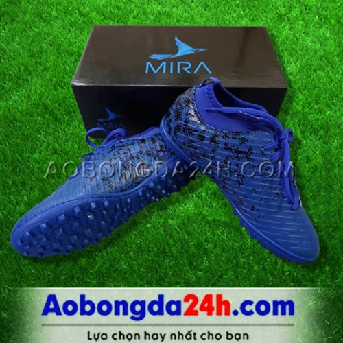 Giày Mira 02 (MR02) xanh dương chính hãng, đinh TF, da PU chống nước