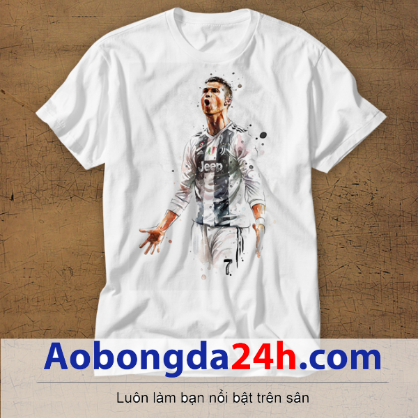 Mẫu áo phông thể thao in hình Ronaldo mẫu 02