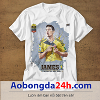 Mẫu áo phông thể thao in hình James Rodriguez mẫu 34