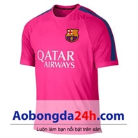 Áo Barca training 2014-2015 màu hồng