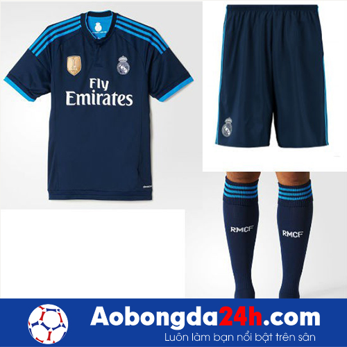 Áo câu lạc bộ Real Madrid 2015-2016 mẫu thứ 3 xanh đen
