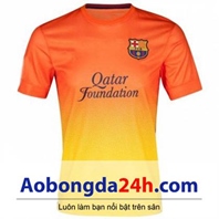 Áo đá bóng Barca 2012-2013 sân khách cam mới nhất
