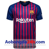 Áo Barca 2018 - 2019 sân nhà màu xanh xọc đỏ