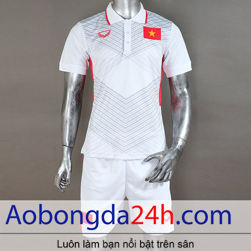 Áo bóng đá Việt Nam 2017 - 2018 màu trắng sân khách - Aobongda24h