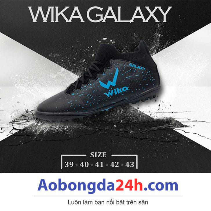 giày bóng đá wika galaxy đen 2