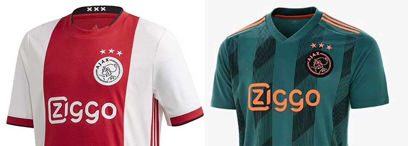 So sánh cổ áo sân nhà và sân khách của clb Ajax