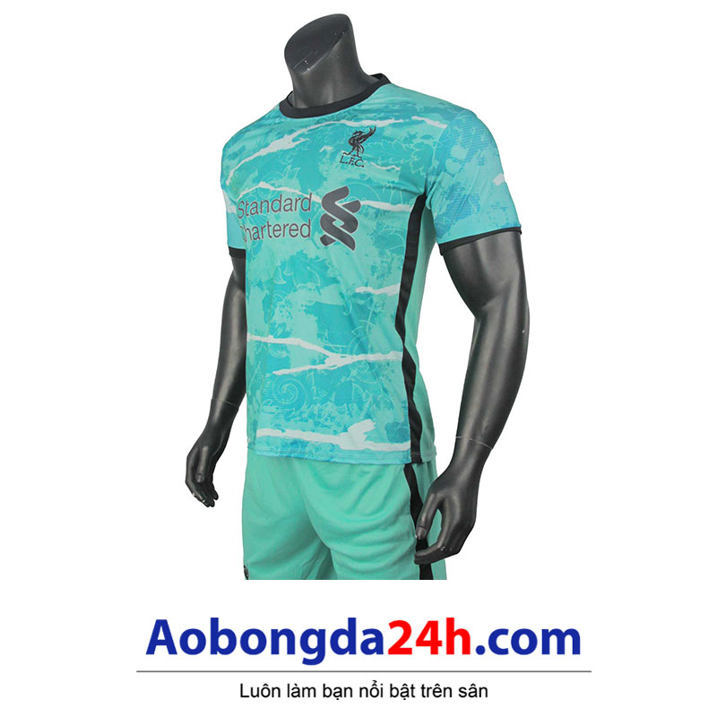 Áo đá bóng Liverpool 2020-2021 mẫu thứ 3 màu xanh ngọc