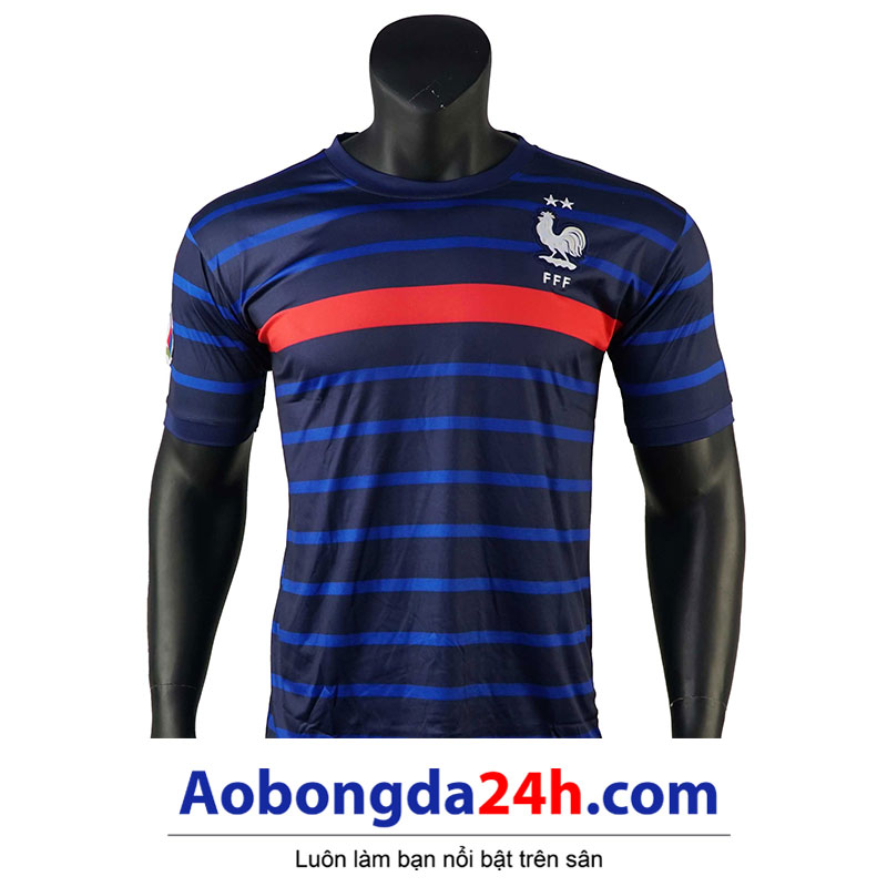 Áo bóng đá Pháp 2 sao mẫu mới 2020 - 2021 màu xanh