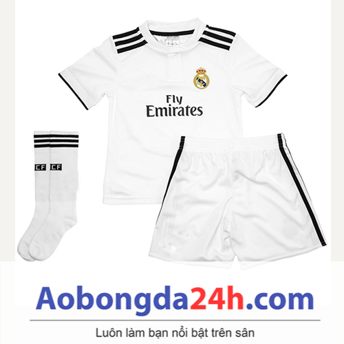 Quần áo thể thao trẻ em Real Madrid 2018 sân nhà